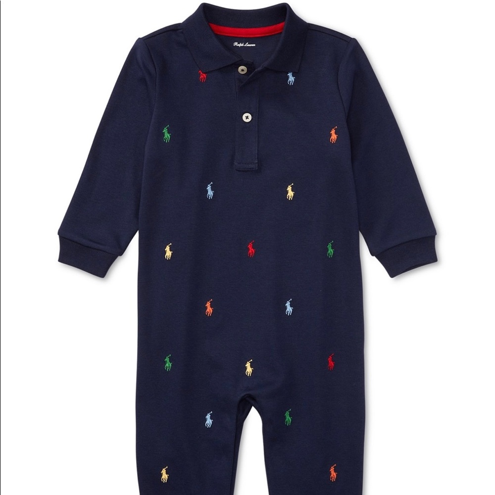 Ralph Lauren Baby Boys Schiffli Coverall